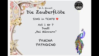 Zauberflöte  Act1 Nr7 Duet  TEMPO version  Pamina Papageno  Piano Accompaniment  Bei Männern [upl. by Noirret]