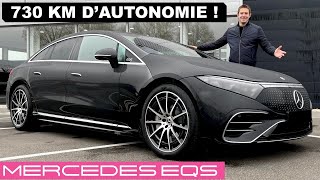 Essai Mercedes EQS  730 km dautonomie dans une électrique [upl. by Umont771]