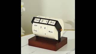 Rotating perpetual calendar creative new 2024 calendar desk decoration office DIY retro design [upl. by Hanahsuar243]