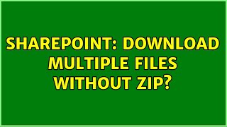 Sharepoint Download multiple files without zip [upl. by Aiksa]