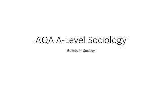 AQA ALevel Sociology Beliefs in Society revision [upl. by Lauter631]