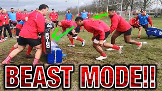 HIGH INTENSITY RUGBY RUCKING AND SECURING THE BREAKDOWN DRILL [upl. by Lovato]