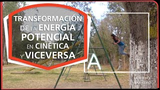 Transformación de la energía potencial en cinética y viceversa [upl. by Nashom]