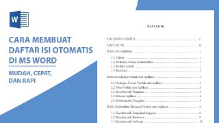 Cara Membuat Daftar Isi Otomatis di Word [upl. by Sturges]