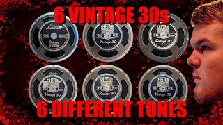 The Celestion Vintage 30 Tone Chase Evaluating 6 Vintage 30 Variants [upl. by Nagyam]