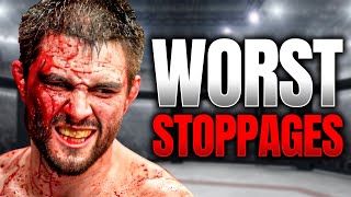 WORST Late Stoppages In UFC [upl. by Sikleb]