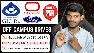 16 LPA Govt Job For Freshers amp Oracle Ford Hirings  Immediate Joining [upl. by Tomlin]