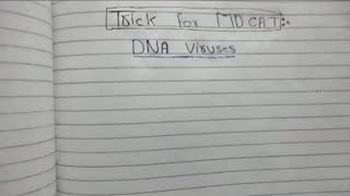 DNA viruses  Trick for MDCAT [upl. by Idzik]