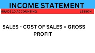 INCOME STATEMENT GRADE 10 [upl. by Ellwood]