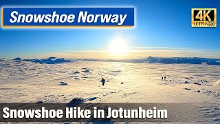 Valdresflya Snowshoe Hiking in Norway Jotunheim [upl. by Scherman]