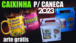 Como fazer Caixinha Personalizada para Canecas Caixa com molde fácil usando papel e tesoura [upl. by Aneehsirk]