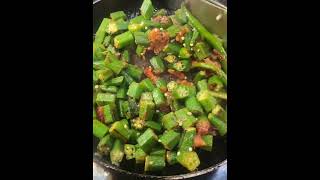 Ladys finger fry or bhindi masala no onion no garlic ✌️bhindimasala vegrecipe bengalifood [upl. by Oynotna]