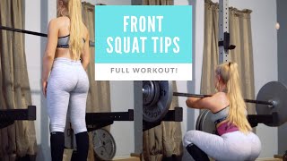 FULL LEG amp GLUTE WORKOUT  How I Do Front Squats [upl. by Trip]