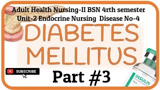 Diabetes Mallitus Disease No4AHNII  BSN 4rth semester Unit2 Endocrine Nursing in Urdu [upl. by Africa]