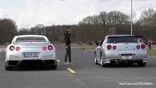 Nissan Skyline GT R34 Mines Stage 2  vs Nissan GTR Switzer P800 [upl. by Ahsitniuq]