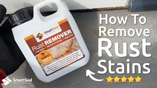 How To Remove Rust Stains From Concrete amp Natural Stone Patio [upl. by Yddor]