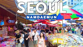 SEOUL KOREA  Namdaemun Market Saturday Afternoon Tour during Hot Summer 2023 [upl. by Einohpets]