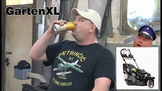 GartenXL 21HW224M3 224cc ULTIMATE BEER HOLDING tricycle lawn mower Unboxing Assembley amp First run [upl. by Aisyle]