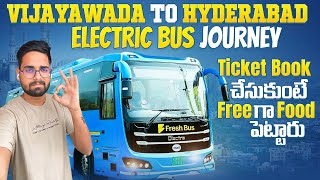 Bus Ticket Book చేసుకుంటే Free గా Lunch పెట్టారు  Vijayawada To Hyderabad Electric Bus Journey [upl. by Moshell610]