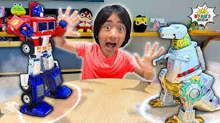 This Toy Robot Transforms by itself Grimlock vs Optimus Prime and Buzz Lightyear [upl. by Winthorpe]