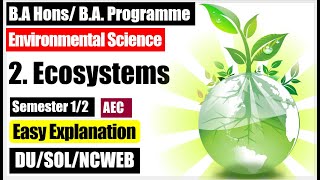 Environmental Science EVS Unit 2 Ecosystems Components Types Nutrient cycles AEC semester 12 SOL [upl. by Heloise]