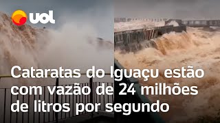 Cataratas do Iguaçu registram maior vazão em 9 anos volume está 16 vezes maior que a média [upl. by Nakre554]