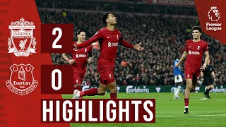 HIGHLIGHTS Liverpool 20 Everton  Salah and Gakpo win the derby at Anfield [upl. by Asilav]