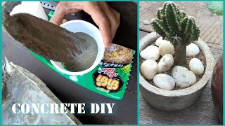 DIY concrete planter from Instant noodle cup [upl. by Anial]