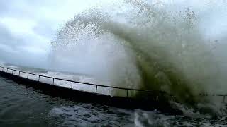 Huge Waves Along The Undercliff Path From Brighton to Rottingdean [upl. by Lot]