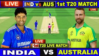 Live IND Vs AUS 1st T20 Match  Live Scores amp Commentary  India Vs Australia  1st Innings [upl. by Hera]