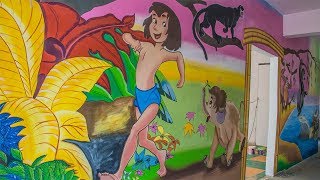 Preschool Classrooms Wall Theme Painting  AapkaPainter at Bangalore [upl. by Naget682]