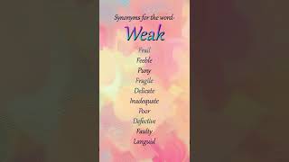 Synonyms for the Word Weak synonyms english vocabulary shorts shortvideo [upl. by Innos]