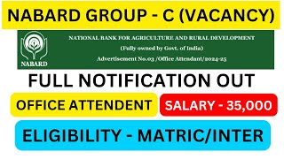 NABARD Office Attendant Recruitment 2024  Group C Post  Full Details  Syllabus Salary Exam [upl. by Conyers]