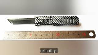 M19 54 Inches Carbon Fiber Coated Hunting Camping Aluminum Handle Portable Automatic Otf Knife [upl. by Oglesby]