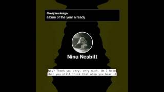 mayaradesign asked album of the year already shorts newmusic ninanesbitt [upl. by Liamaj626]