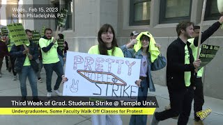 Temple University Grad Student Union Strikes Rally on Campus 4K  2152023 [upl. by Nolyk]