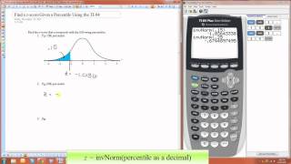 Find a zscore Given a Percentile Using the TI84 [upl. by Lunetta]