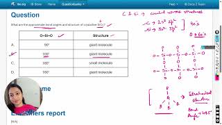 What are the approximate bond angles and structure of crystalline SiO2 [upl. by Norse98]