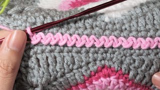 Joining Squares Idea in Crochet  Zigzag Slip Stitch Method  Embroidery Inspired [upl. by Vasilis]