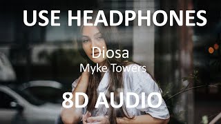 Myke Towers  Diosa  8D Audio  Subs  🎧 [upl. by Nonrev]