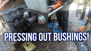 Homemade Bushing Press  Takeuchi TL240 Pin amp Bushing Removal [upl. by Lilith759]