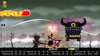 Patapon 3 Lv40 Tondenga soloing DLC Boss Battle Gheek Dongora [upl. by Anippesuig]