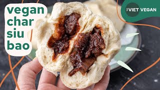 Vegan Char Siu Bao with Seitan [upl. by Ainnek]