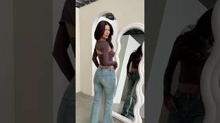 Casual Jeans and a Cute Top 🤎 denimjeans croptop casualoutfits outfitideas model beauty [upl. by Mitchael]