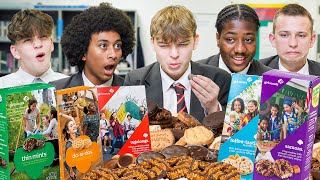 British Highschoolers try Girl Scout Cookies for the first time [upl. by Ilrebmyk]