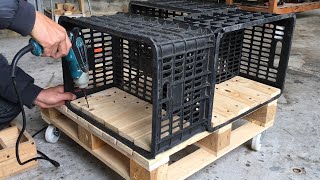 How to Recycle Old Plastic Crates and Pallets into more Beautiful Furniture for Your Home [upl. by Eveivenej]