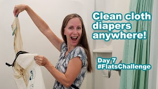 Day 7 ONE WEEK HANDWASHING CLOTH DIAPERS Without a Washer or Dryer Flats Challenge 2021 [upl. by Hayila]