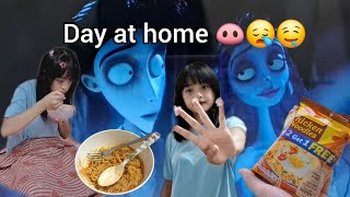 How I usually spend my lazy day at home 😹 vlog lazyday athome noodles movietime alone [upl. by Heman194]