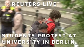 LIVE ProPalestinian protest at Freie University in Berlin [upl. by Carpenter657]