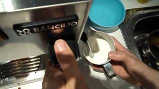 Frothing milk with Rancilio Silvia  microfoam [upl. by Brine838]